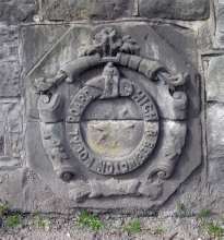 Higher Bebington Local Board sandstone carving